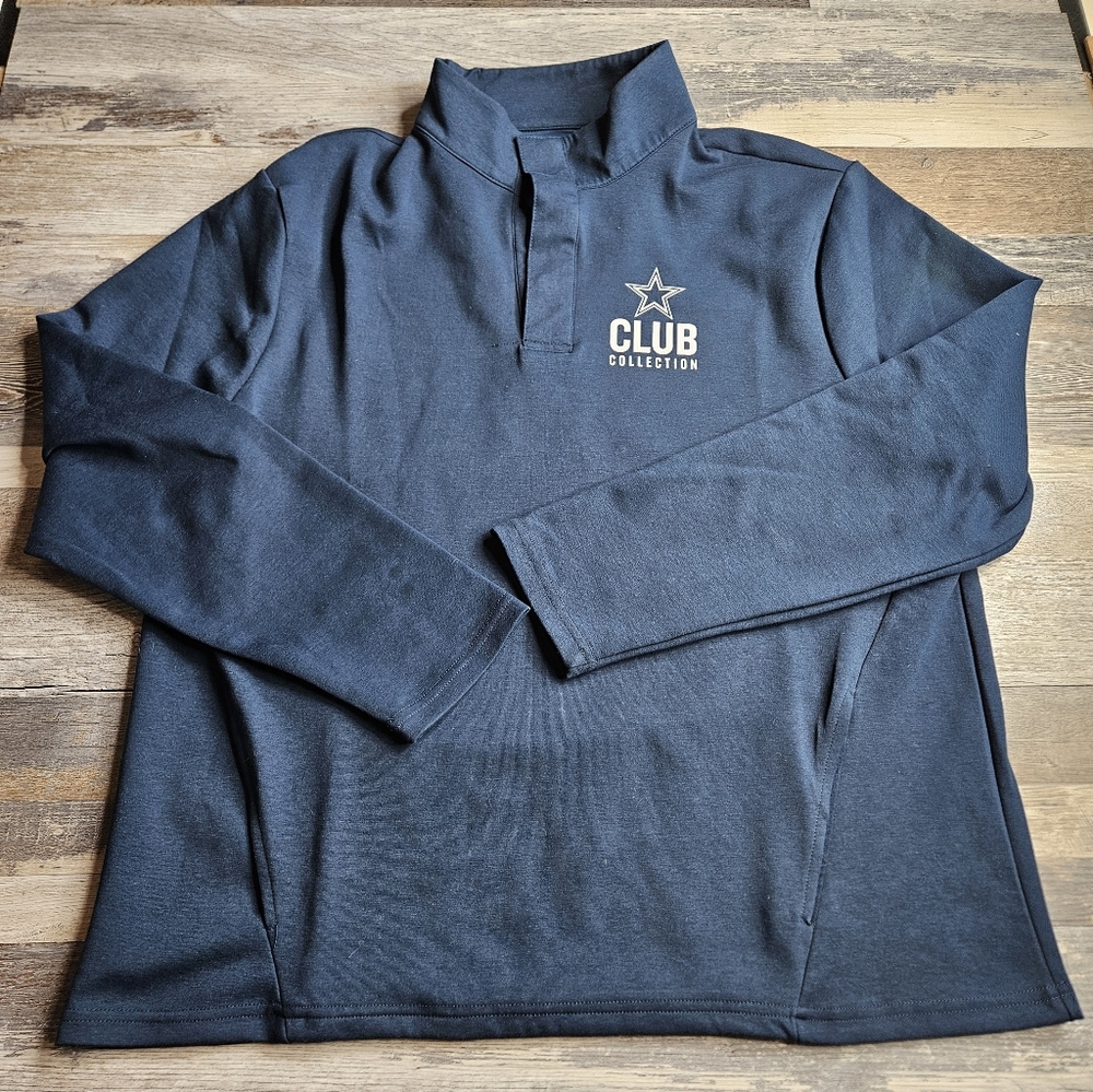 Dallas Cowboys Football NFL Navy Blue Quarter Zip Pullover Large